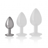 INTENSE PLUG ANAL METAL ALUMINIO CORAZoN BLANCO TALLA S