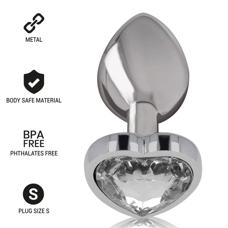 INTENSE PLUG ANAL METAL ALUMINIO CORAZoN BLANCO TALLA S