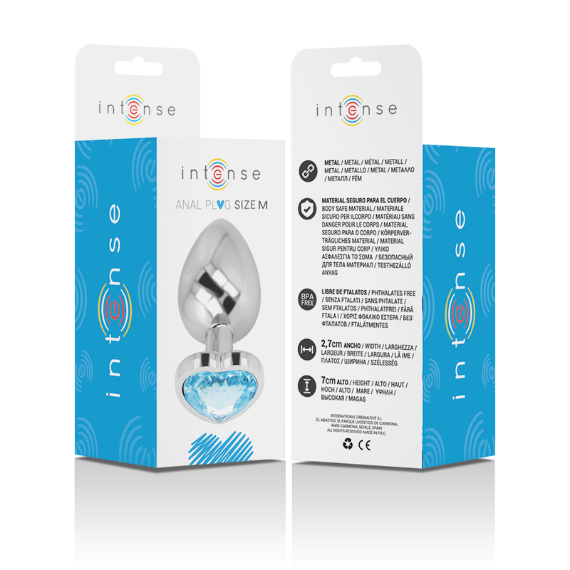 INTENSE PLUG ANAL METAL ALUMINIO CORAZoN AZUL TALLA M