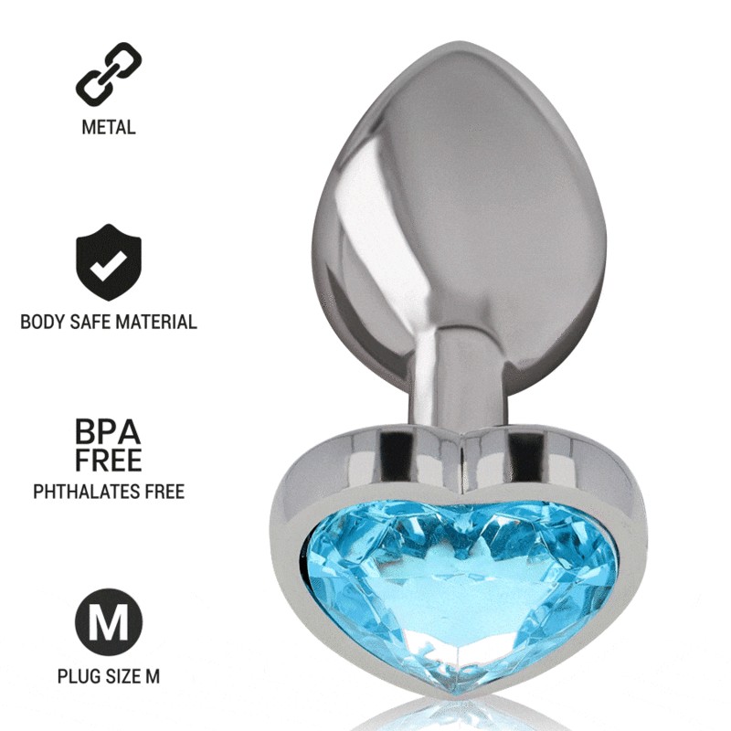 INTENSE PLUG ANAL METAL ALUMINIO CORAZoN AZUL TALLA M