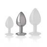 INTENSE PLUG ANAL METAL ALUMINIO CORAZoN BLANCO TALLA M
