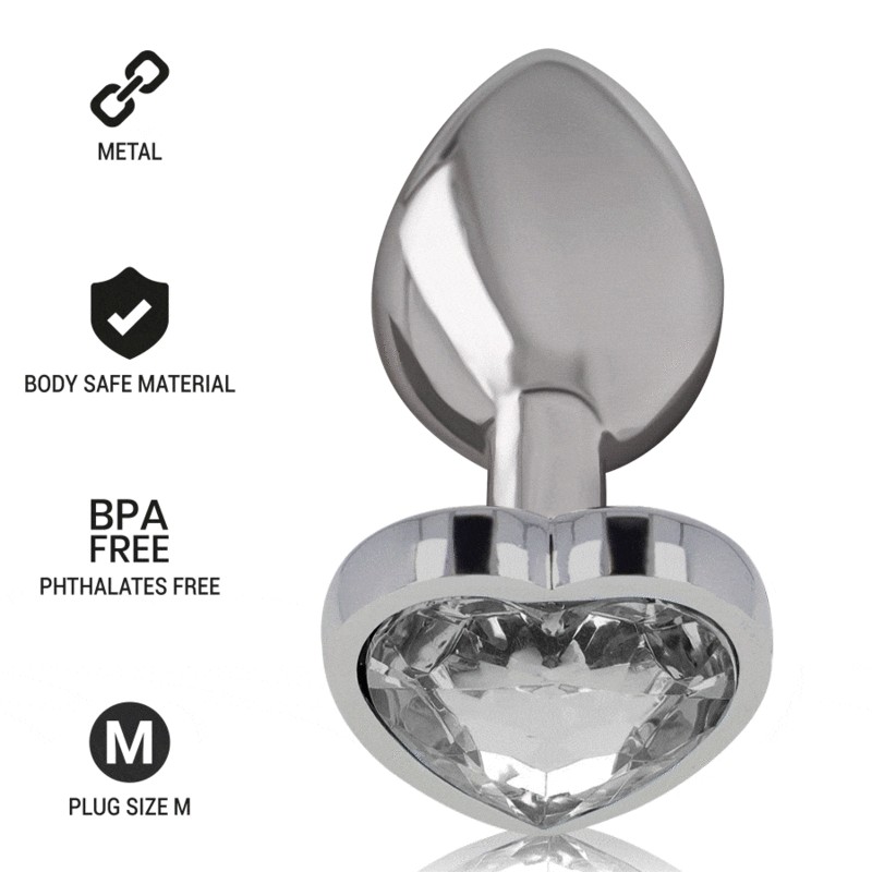 INTENSE PLUG ANAL METAL ALUMINIO CORAZoN BLANCO TALLA M