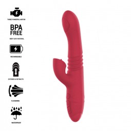 INTENSE DUA VIBRADOR MULTIFUNCIoN RECARGABLE UP DOWN CON LENGUA ROJO