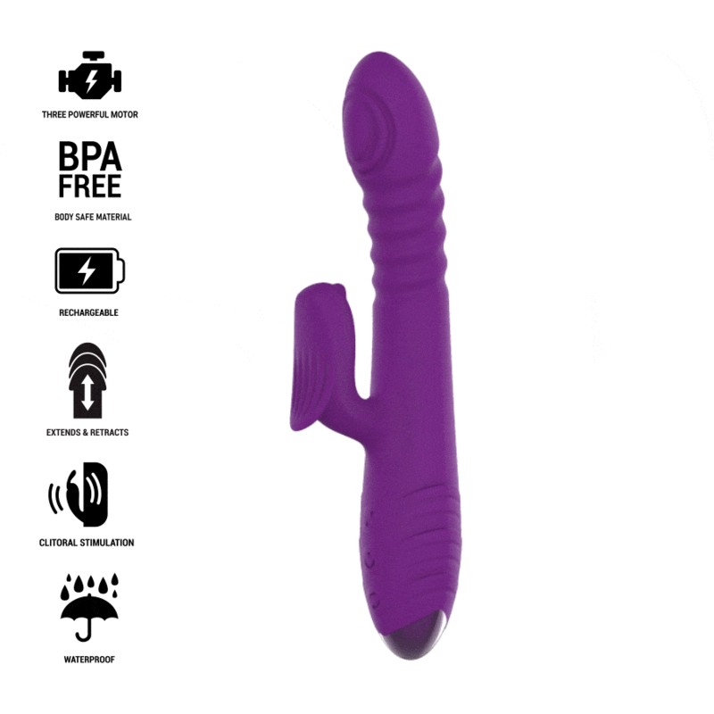 INTENSE IGGY VIBRADOR MULTIFUNCIoN RECARGABLE UP DOWN CON ESTIMULADOR DE CLITORIS MORADO