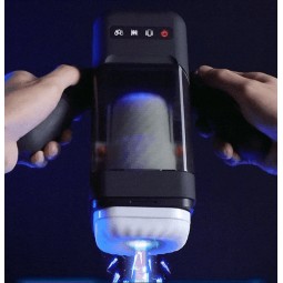GAME CUP MASTURBADOR MASCULINO CON VIBRACIoN Y FUNCIoN CALOR CON SOPORTE PARA MoVILES NEGRO