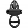 PRETTY LOVE ANILLO VIBRADOR 10 VIBRACIONES SILICONA NEGRO