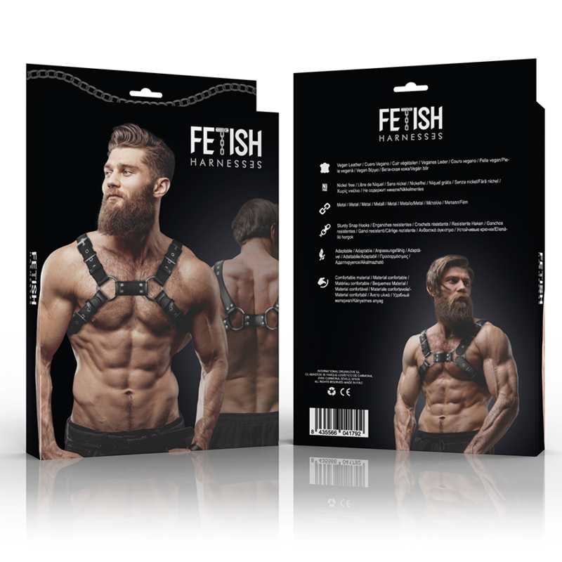FETISH SUBMISSIVE ATTITUDE ARNeS BULLDOG AJUSTABLE ECOPIEL PECHO HOMBRE