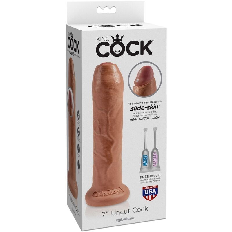 KING COCK PENE REALISTICO CON PREPUCIO 178 CM CARAMELO