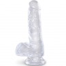 KING COCK CLEAR PENE REALISTICO CON TESTICULOS 135 CM TRANSPARENTE