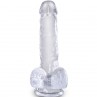 KING COCK CLEAR PENE REALISTICO CON TESTICULOS 135 CM TRANSPARENTE