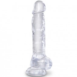 KING COCK CLEAR PENE REALISTICO CON TESTICULOS 165 CM TRANSPARENTE
