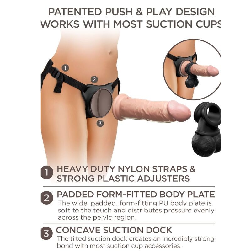 KING COCK ELITE KIT ARNES AJUSTABLE DELUXE ANILLO CON TESTICULOS DILDO 203 CM