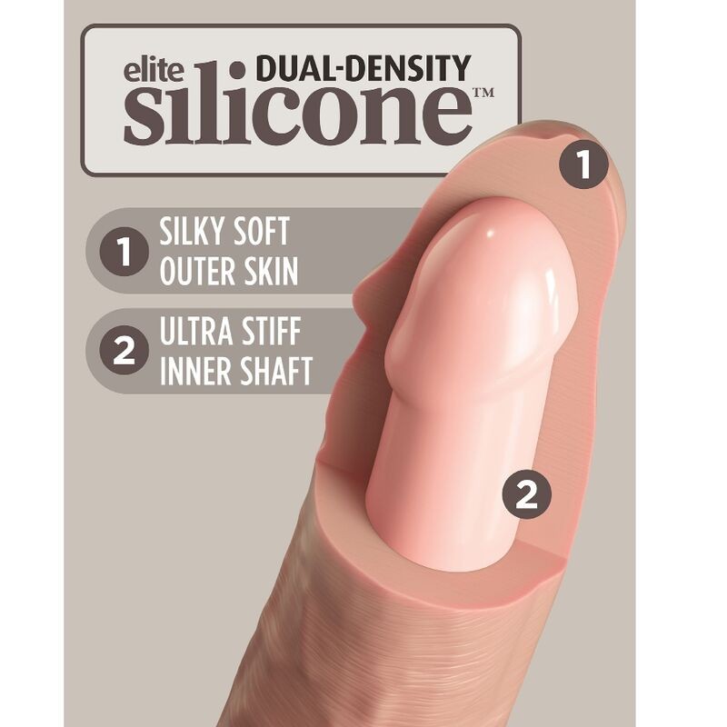 KING COCK ELITE DILDO REALISTICO VIBRADOR SILICONA CONTROL REMOTO 23 CM