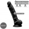 SILEXD MODELO 1 PENE REALISTICO SILICONA PREMIUM SILEXPAN NEGRO 23 CM