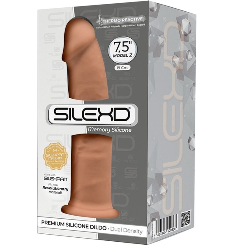 SILEXD MODELO 2 PENE REALISTICO SILICONA PREMIUM SILEXPAN CARAMELO 19 CM