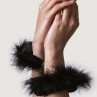 ADRIEN LASTIC ESPOSAS METAL CON PLUMAS NEGRO