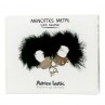 ADRIEN LASTIC ESPOSAS METAL CON PLUMAS NEGRO