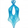 LEG AVENUE TEDDY HALTER CON ENCAJE AZUL