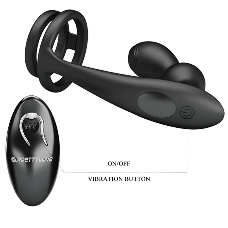 PRETTY LOVE MARSHALL ANILLO PARA PENE PLUG ANAL VIBRATORIO CONTROL REMOTO
