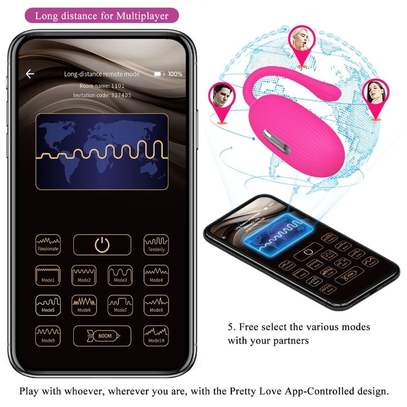 PRETTY LOVE DOREEN HUEVO VIBRADOR RECARGABLE MAGENTA
