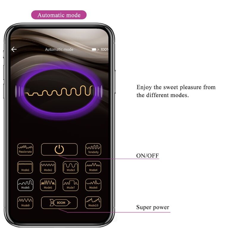 PRETTY LOVE NYMPH HUEVO VIBRADOR CONTROLADO POR APP VIOLETA