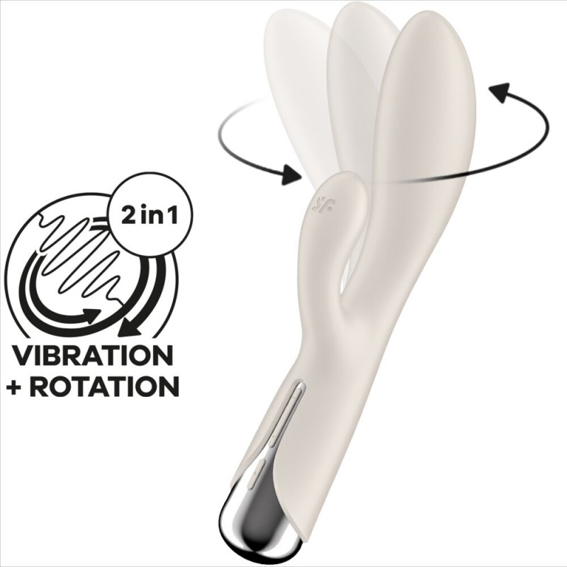 SATISFYER SPINNING RABBIT 1 ESTIMULACION CLITORIS Y PUNTO G BEIGE