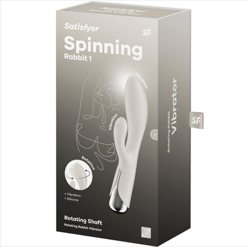 SATISFYER SPINNING RABBIT 1 ESTIMULACION CLITORIS Y PUNTO G BEIGE