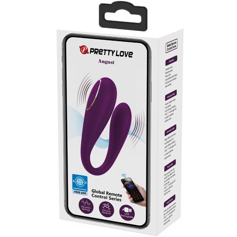 PRETTY LOVE AUGUST VIBRADOR DOBLE PLACER APP REMOTE
