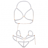 LEG AVENUE SET SUJETADOR MUNEQUERAS TANGA PERLA