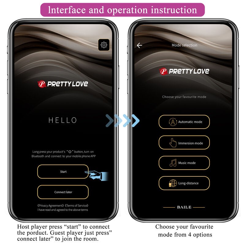 PRETTY LOVE HECTOR VIBRADOR ELECTROSHOCK POR CONTROL POR APP LILA