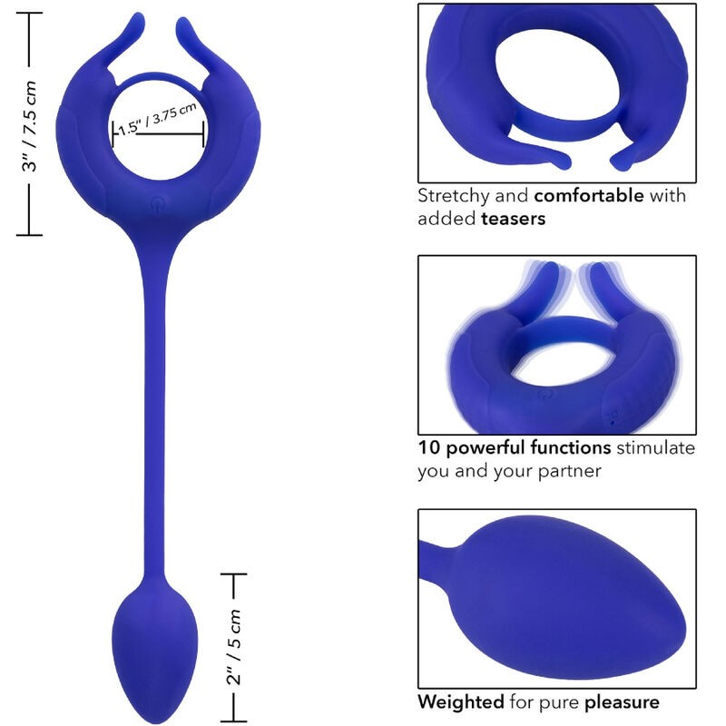 CALEXOTICS ADMIRAL ANILLO CON PESO PARA PENE AZUL
