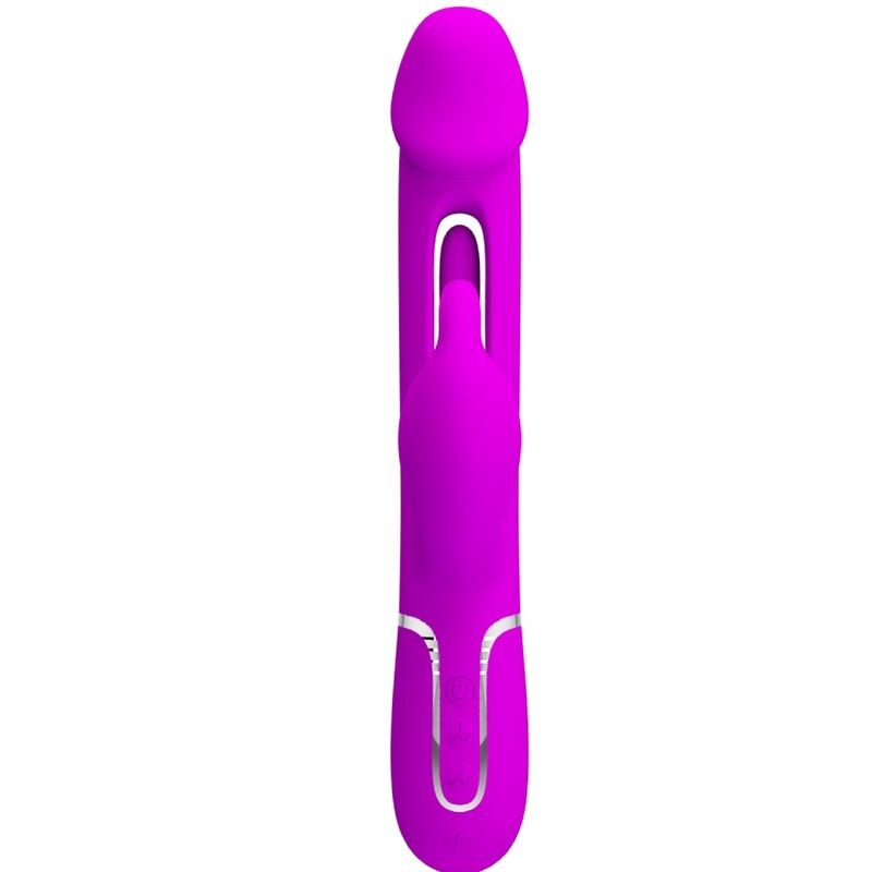 PRETTY LOVE KAMPAS VIBRADOR RABBIT 3 EN 1 MULTIFUNCIoN CON LENGUA VIOLETA