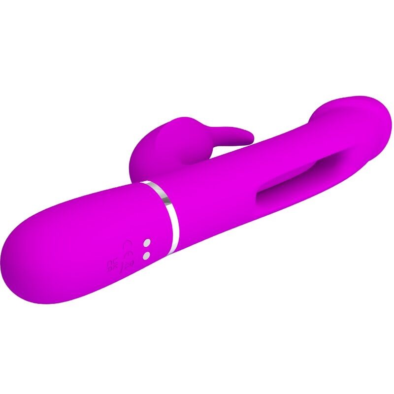 PRETTY LOVE KAMPAS VIBRADOR RABBIT 3 EN 1 MULTIFUNCIoN CON LENGUA VIOLETA