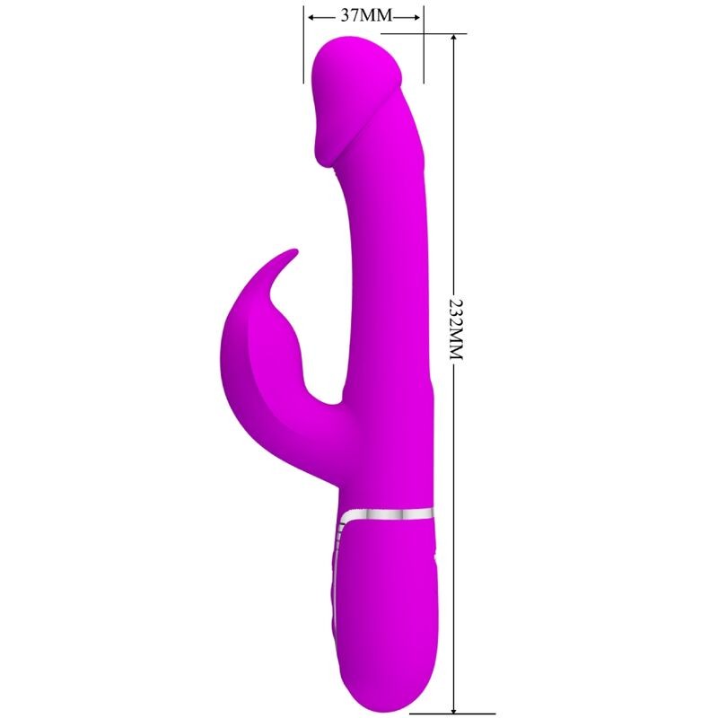 PRETTY LOVE KAMPAS VIBRADOR RABBIT 3 EN 1 MULTIFUNCIoN CON LENGUA VIOLETA