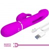PRETTY LOVE KAMPAS VIBRADOR RABBIT 3 EN 1 MULTIFUNCIoN CON LENGUA VIOLETA
