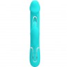 PRETTY LOVE KAMPAS VIBRADOR RABBIT 3 EN 1 MULTIFUNCIoN CON LENGUA VERDE AGUA