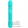 PRETTY LOVE KAMPAS VIBRADOR RABBIT 3 EN 1 MULTIFUNCIoN CON LENGUA VERDE AGUA