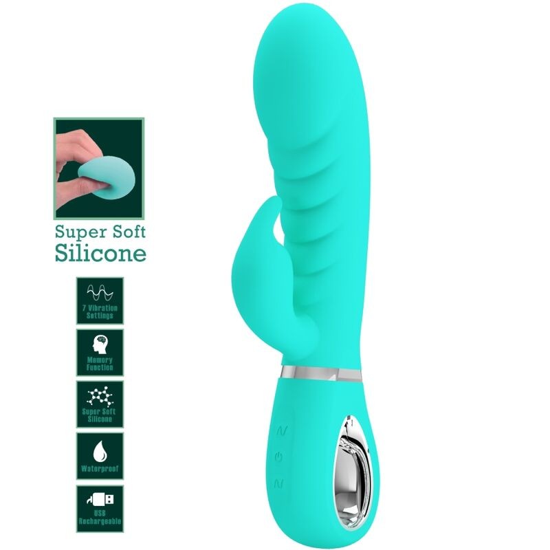 PRETTY LOVE PRESCOTT VIBRADOR PUNTO G MULTIFUNCIoN VERDE AGUA