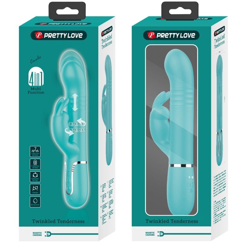 PRETTY LOVE VIBRADOR COALE RABBIT PERLAS VERDE AGUA