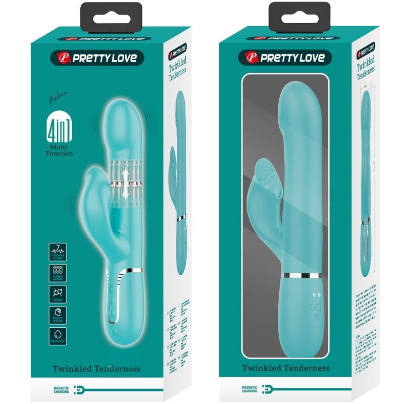 PRETTY LOVE VIBRADOR RABBIT PERLAS VERDE AGUA