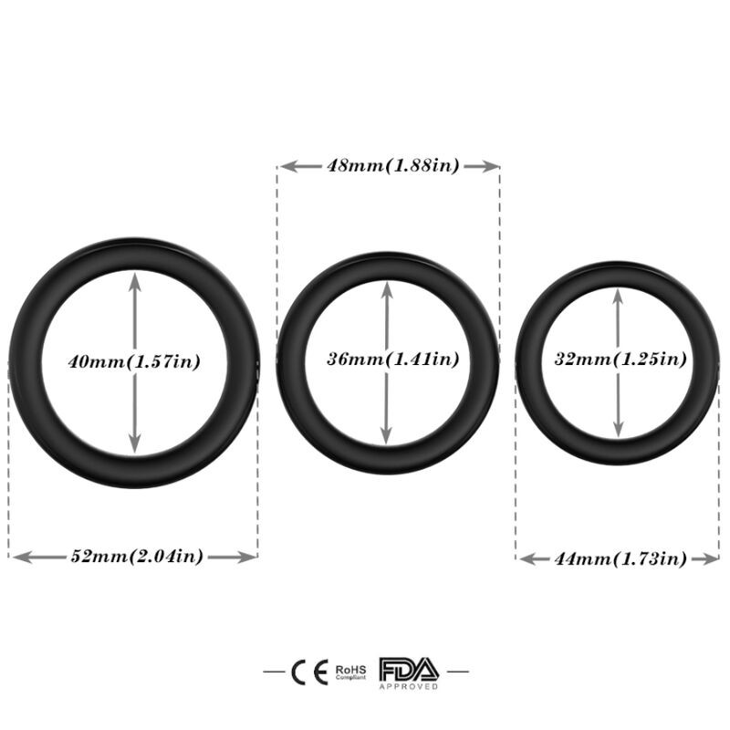 ARMONY TRIPLE ANILLO SILICONA NEGRO