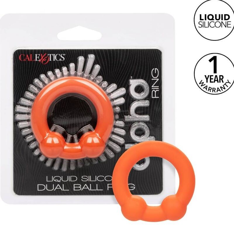 CALEXOTICS ALPHA ANILLO DOBLE BOLA NARANJA