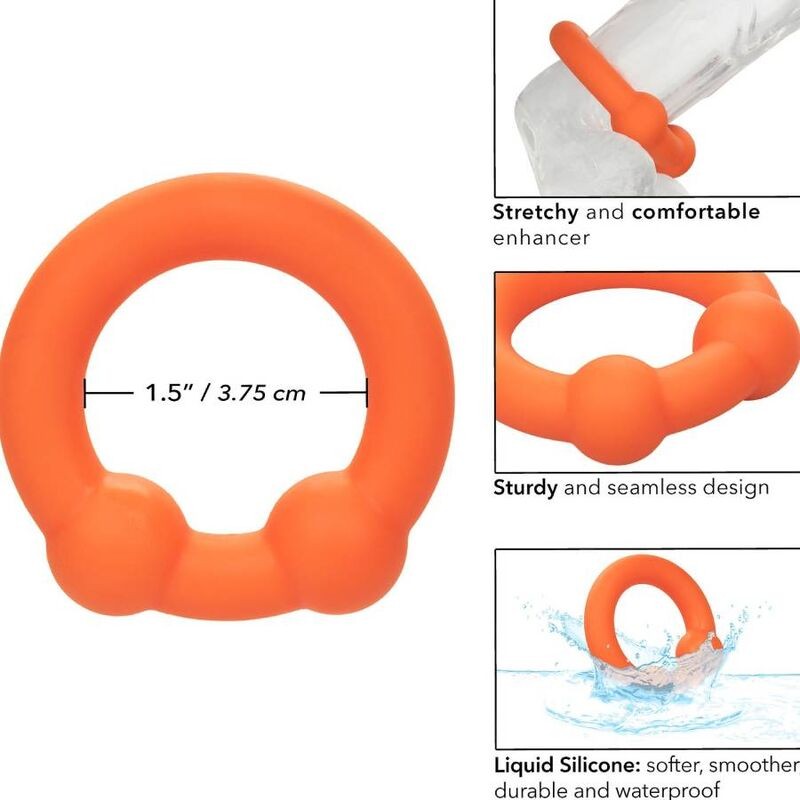 CALEXOTICS ALPHA ANILLO DOBLE BOLA NARANJA