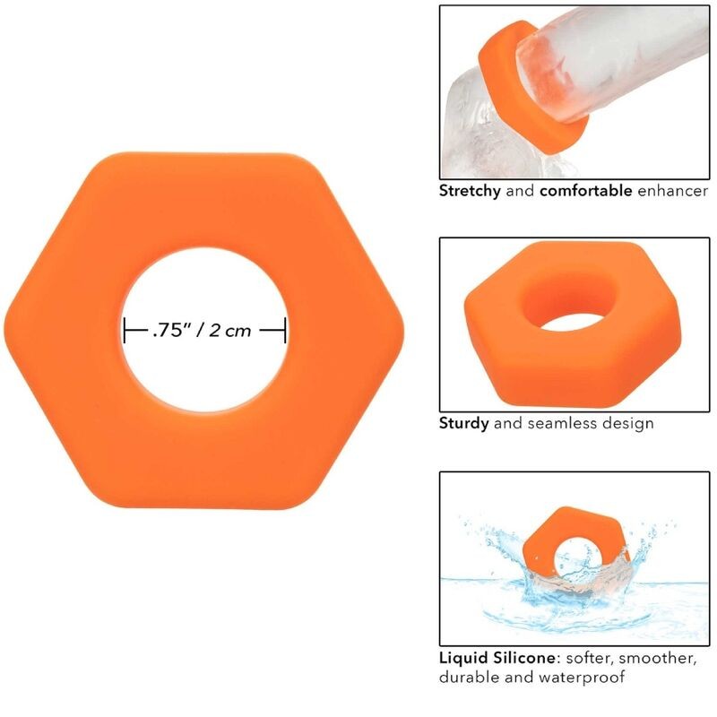 CALEXOTICS ALPHA ANILLO PROLONG SEXGONO NARANJA
