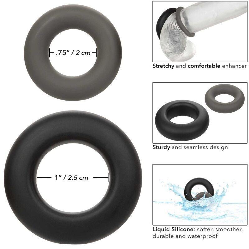 CALEXOTICS ALPHA SET DE 2 ANILLOS PROLONG GRIS