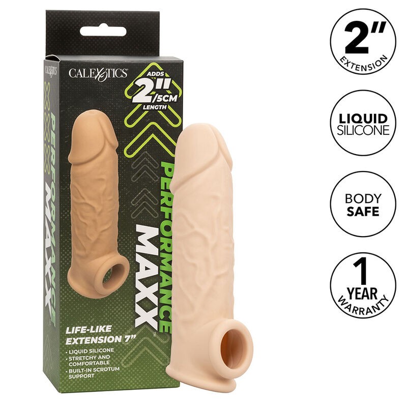 CALEXOTICS PERFORMANCE MAXX EXTENSIoN REALISTA 7 PIEL CLARO
