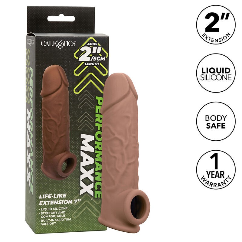 CALEXOTICS PERFORMANCE MAXX EXTENSIoN REALISTA 7 PIEL MORENO