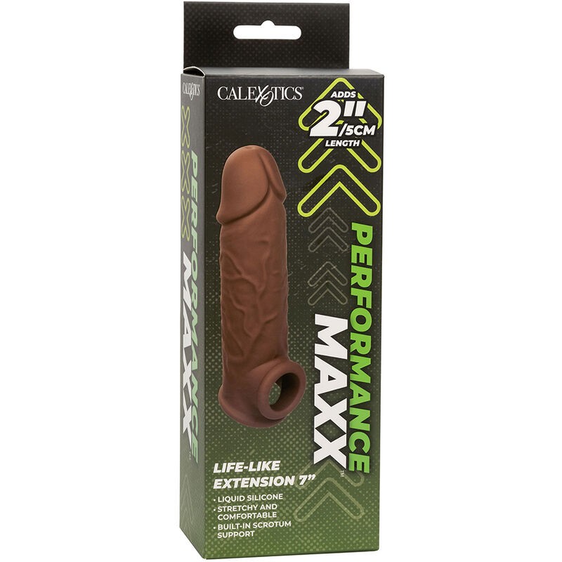 CALEXOTICS PERFORMANCE MAXX EXTENSIoN REALISTA 7 PIEL MORENO