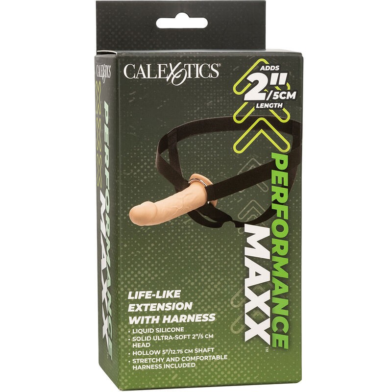 CALEXOTICS PERFORMANCE MAXX EXTENSIoN REALISTA CON ARNeS PIEL CLARO