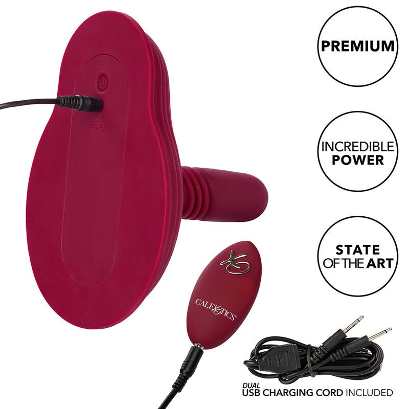 CALEXOTICS RIDER MASAJEADOR DOBLE MOTOR CONTROL REMOTO ROJO